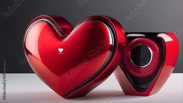 Obraz "Celebrate love in style with a futuristic Valentine's Day gift that will leave your partner speechless. Picture a sleek, minimalist design with a pop of bold color and intricate details that will mak