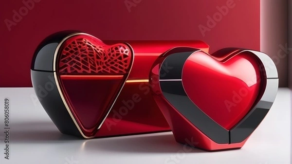 Obraz "Celebrate love in style with a futuristic Valentine's Day gift that will leave your partner speechless. Picture a sleek, minimalist design with a pop of bold color 
