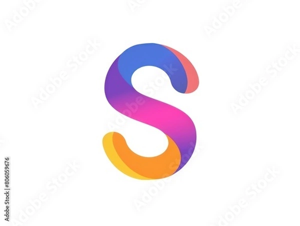 Fototapeta S icon logo design, color gradient on white background