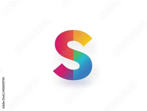 Obraz S icon logo design, color gradient on white background