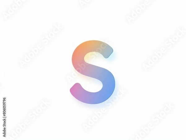 Fototapeta S icon logo design, color gradient on white background