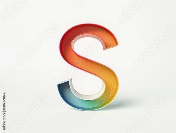 Fototapeta S icon logo design, color gradient on white background