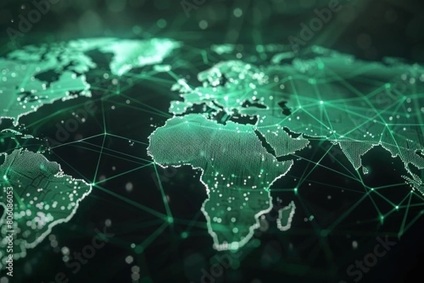 Fototapeta Stock photo style image a Digital world map