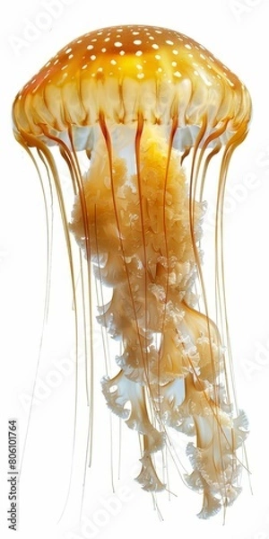 Fototapeta A large jellyfish with long, trailing tentacles