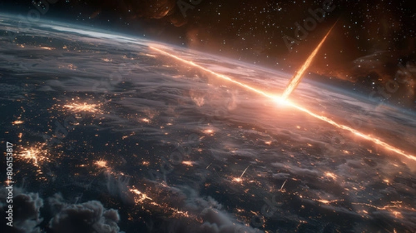 Fototapeta Galactic Collision Celestial Convergence