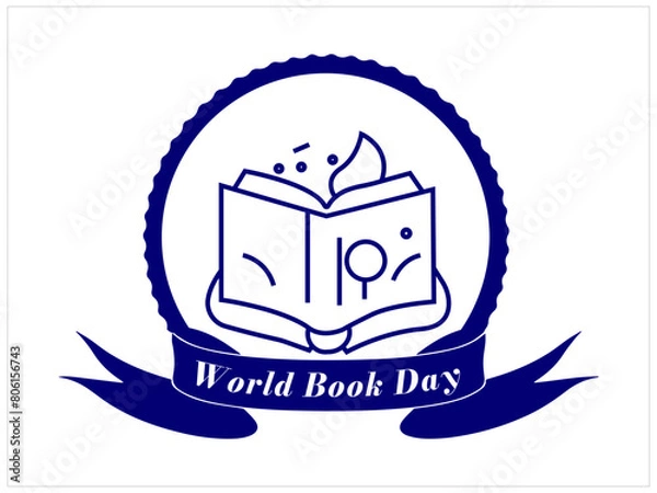 Fototapeta Hand drawn world book day background,Free vector hand drawn world book day background,books in realistic style,World book day vector image,Gradient world book day illustration with reading book.
