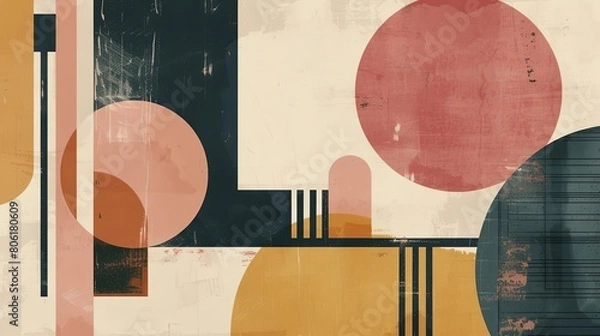 Fototapeta clean and modern abstract composition with celestial shapes