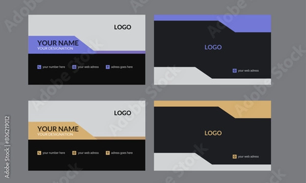 Fototapeta This is modern two side business card template with multiple colour variation.