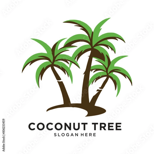 Obraz coconut tree logo design vector illustration