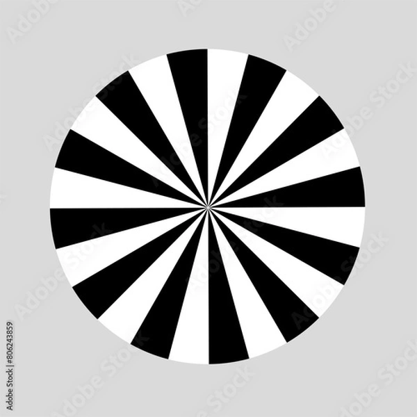 Obraz Vector illustration of black and white spiral, Radial pattern