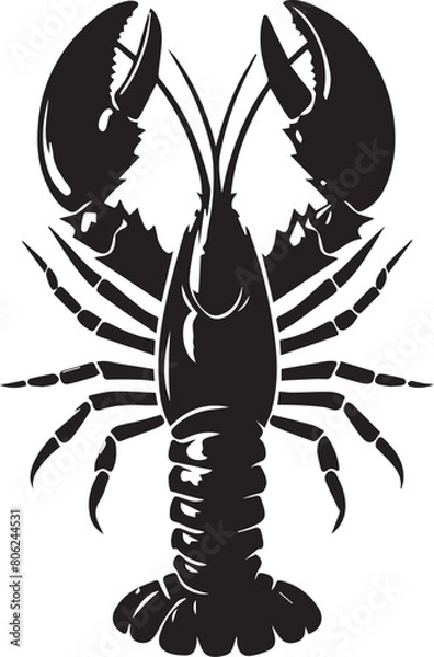 Obraz Lobster silhouette on white background. Lobster logo.
