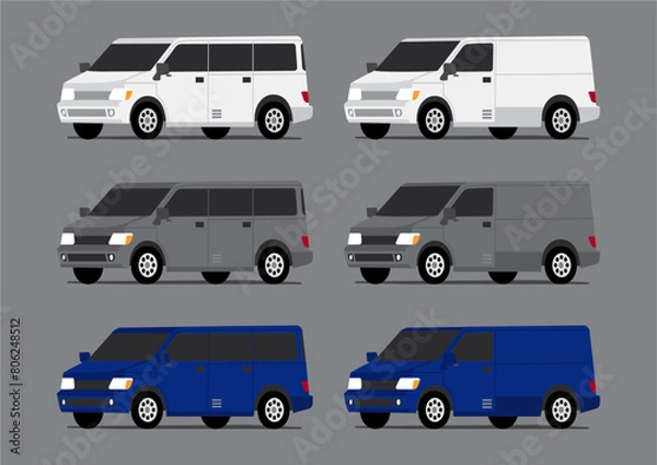 Fototapeta multiple type of van automobile vehicle