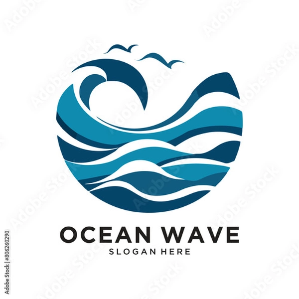 Obraz ocean wave logo design vector illustration