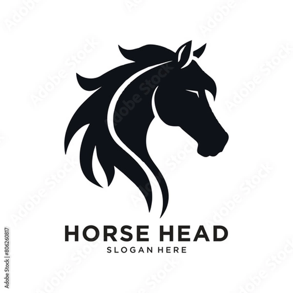 Obraz horse head logo design vector illustration