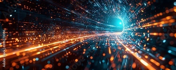 Fototapeta Immerse yourself in the mesmerizing world of digital dreams, where vibrant hues dance in harmony, illuminating the path to a future filled with endless possibilities.