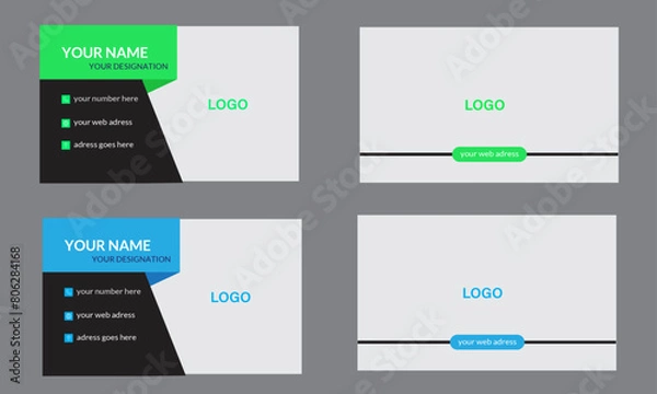 Fototapeta This is a creative both side business card template with various colour effect.