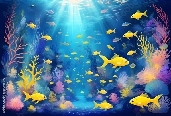 Fototapeta Happy Ocean day Background theme for post,social media 