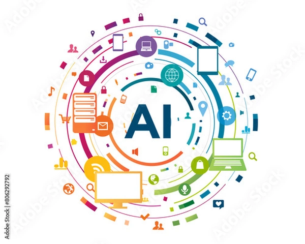 Fototapeta AI technology innovative