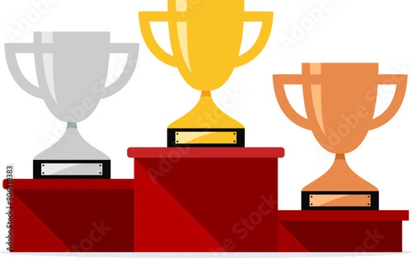 Obraz vector winners podium with trophy cups