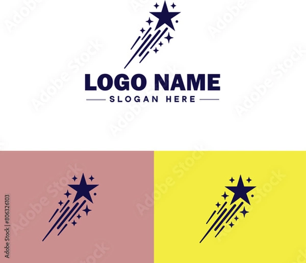 Fototapeta shooting star icon Meteor Meteoroid Falling star flat logo sign symbol editable vector