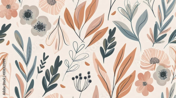 Obraz Vibrant Floral Designs with Colorful Blooms and Fresh Foliage