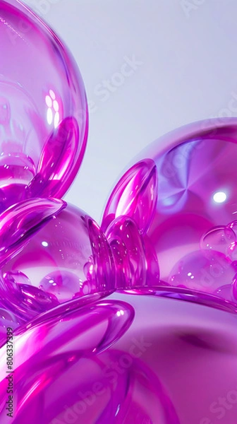 Fototapeta A close up of some pink bubbles.