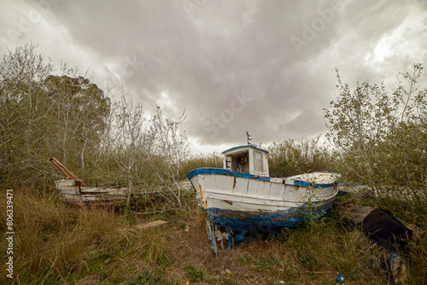 Obraz boats in the fog