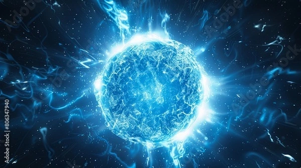 Fototapeta Energy particle sphere wallpaper background
