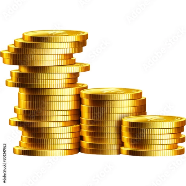 Fototapeta Stacks of generic golden coins