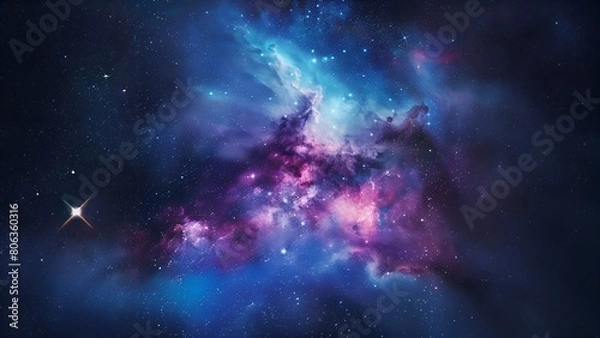 Fototapeta Mesmerizing Space Nebula with Stars in the Milky Way Galaxy