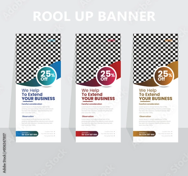 Obraz Creative Roll up banner design template.