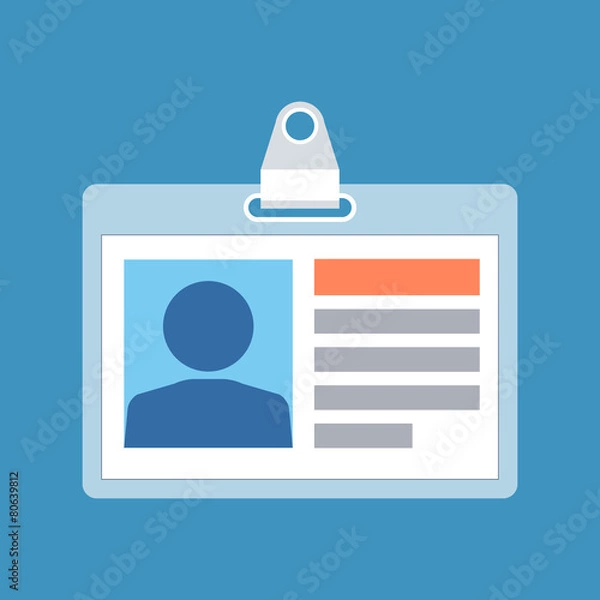 Fototapeta Identification card concept. Flat design.