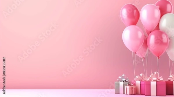 Fototapeta Multicolored Balloons Floating in the Sky