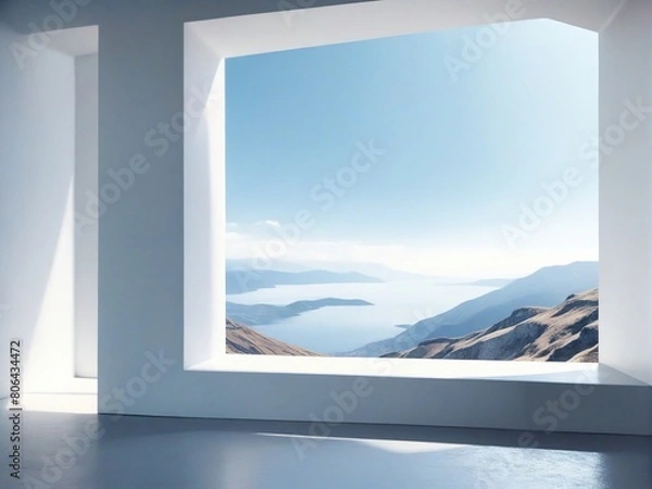 Fototapeta view from the window on the mountain
