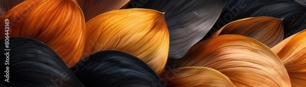Fototapeta Witness the fusion of varied colors--black, brown, and yellow--creating a mesmerizing display