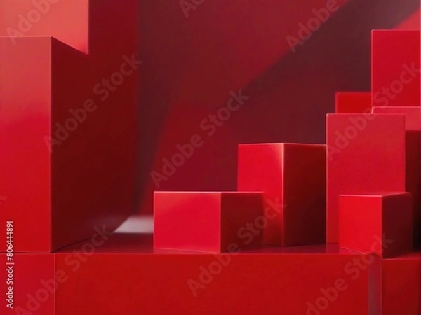 Fototapeta 3d render of a red graph