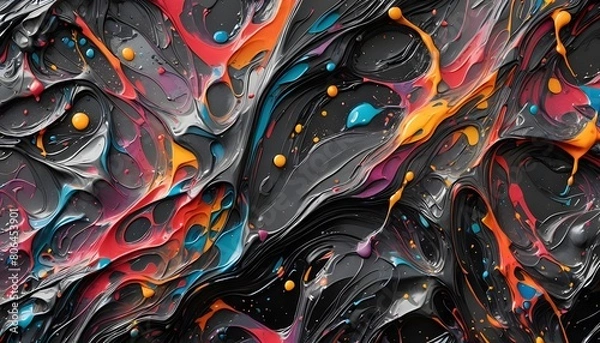 Fototapeta Dynamic Abstract Paint Strokes