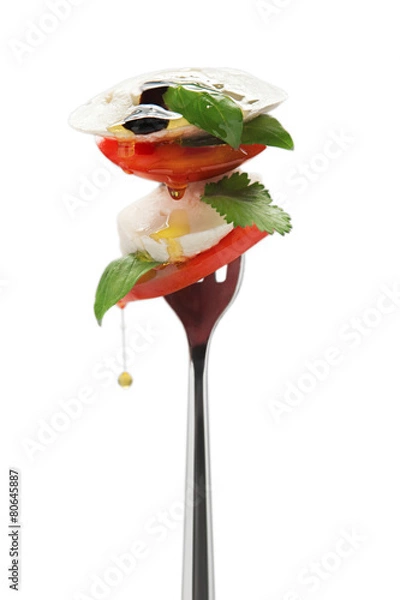 Obraz Mozarella on a fork