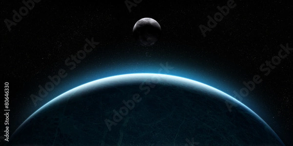 Obraz Rising Moon w kosmosie