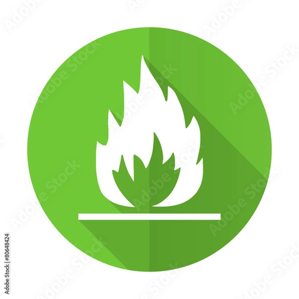Obraz flame green flat icon