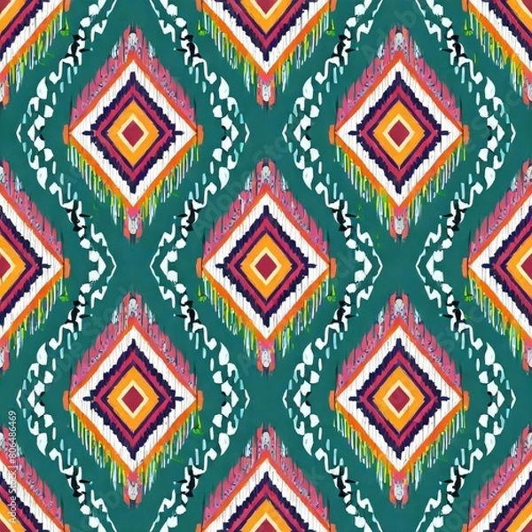 Obraz Digital seamless pattern etnic style block print