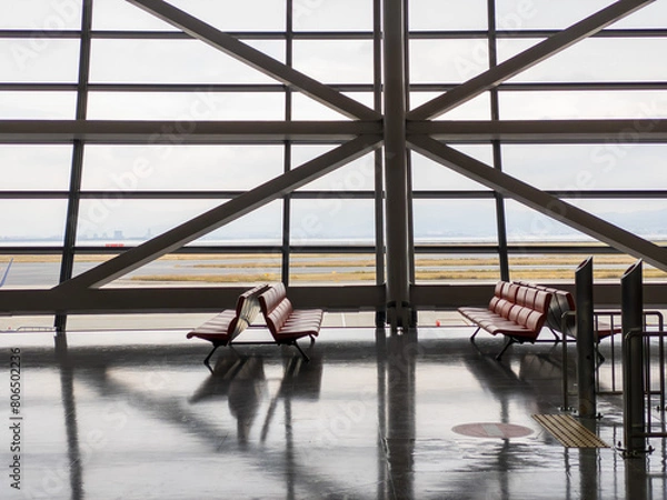 Obraz 無人の空港の搭乗待合室