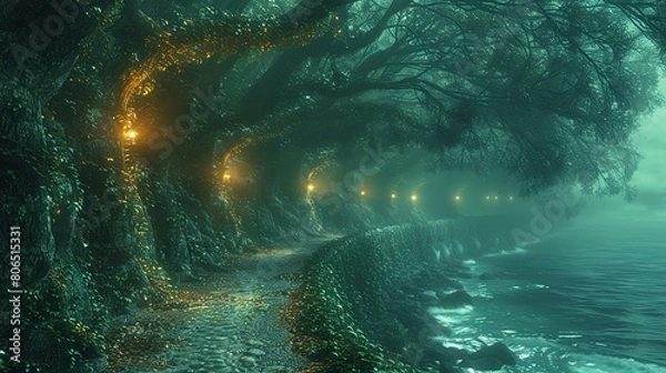 Fototapeta Serenity in the Abyss: Lost Caves' Radiance