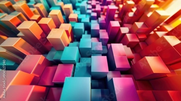 Fototapeta Abstract 3D background full color