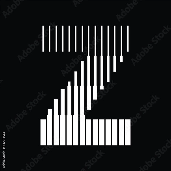 Fototapeta Letter Z Logo with Abstract Line Pattern