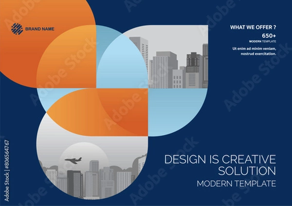 Fototapeta Template vector design for Brochure, Annual Report, Web design Poster, Corporate Presentation, Flyer, layout modern with size horizontal, Easy to use and edit.