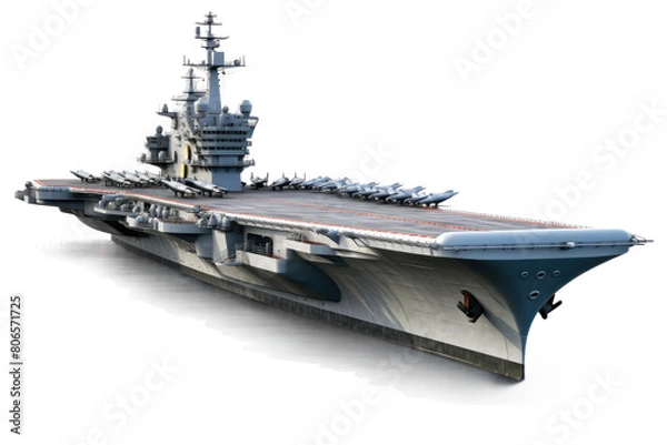Fototapeta Majestic Leviathan: The Floating Fortress on White or PNG Transparent Background.
