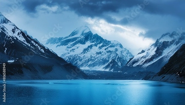 Obraz 【リアル背景素材】雪山との境界