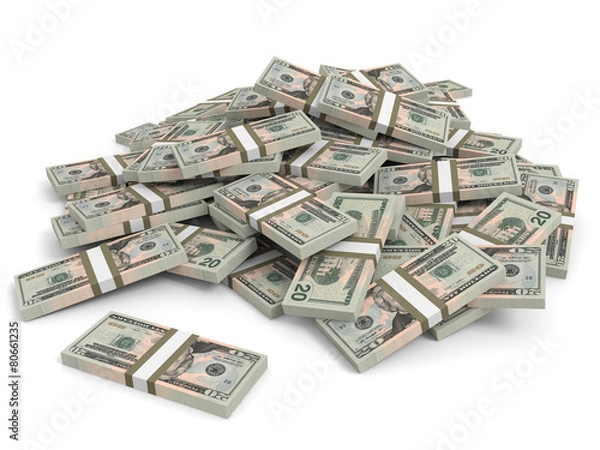 Fototapeta Money heap. Twenty dollars.
