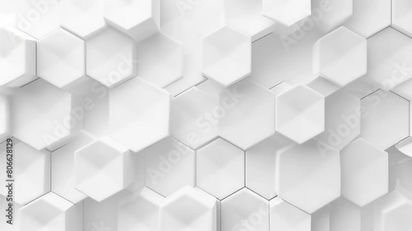 Fototapeta hexagon concept design abstract technology white background. future modern white and grey hexagon background.